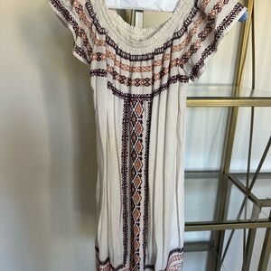 THML White Dress with Orange and Black Embroidery